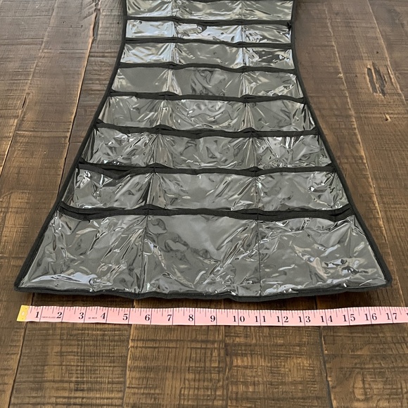 2 Sided Dress Style Hanging Organizer with Satin Hanger for Jewelry and Makeup - Picture 7 of 10